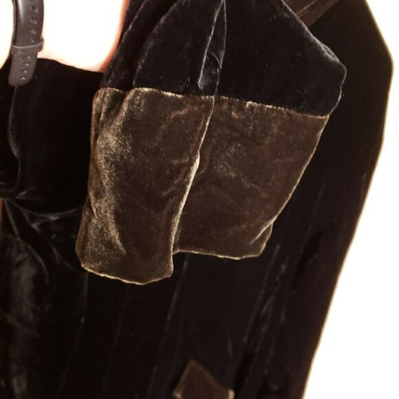 Coldwater Creek Womens Black Brown Crushed Velvet Silk Blend Flowy Top Medium - Picture 4 of 9